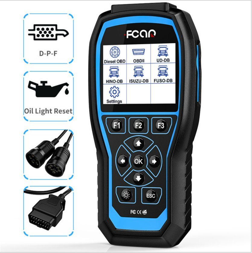 Viktec Heavy Duty Diesel Scan Tool Heavy Truck and Car 2 in 1 OBD2 Automotive Diagnostic Scanner for Isuzu Ud Hino Fuso (VT17516)
