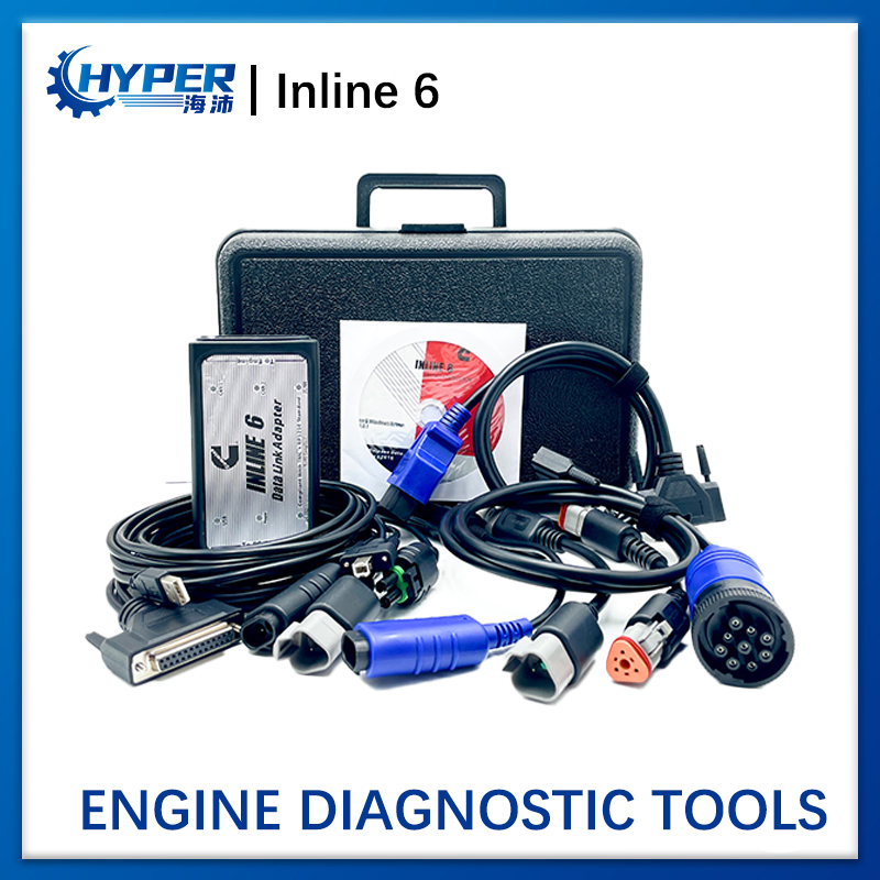 Professional for COM-Mins Inline 6 V7.62 Data Link Adapter Heavy Duty Diagnostic Tool Full 8 Cable Truck Scanner Inline6