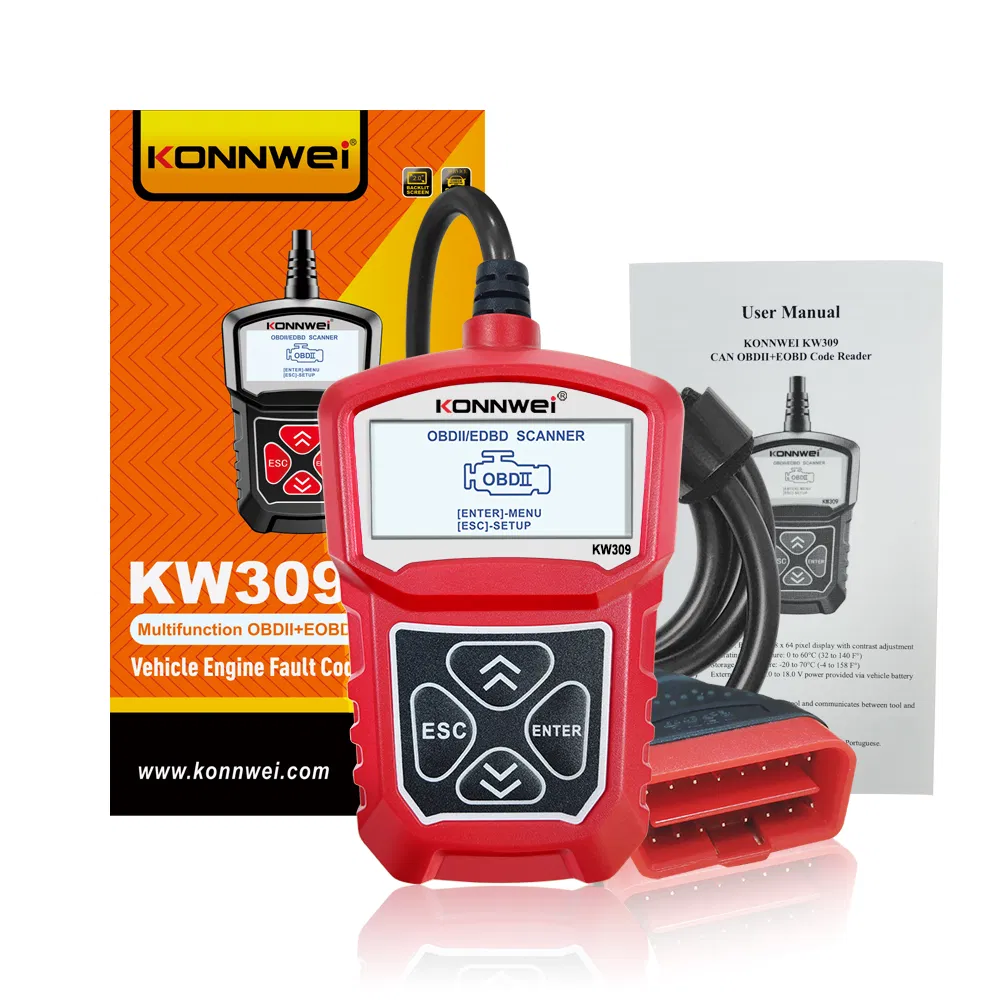 Konnwei Kw309 OBD2 Scanner - Automotive Diagnostic Tool, Red