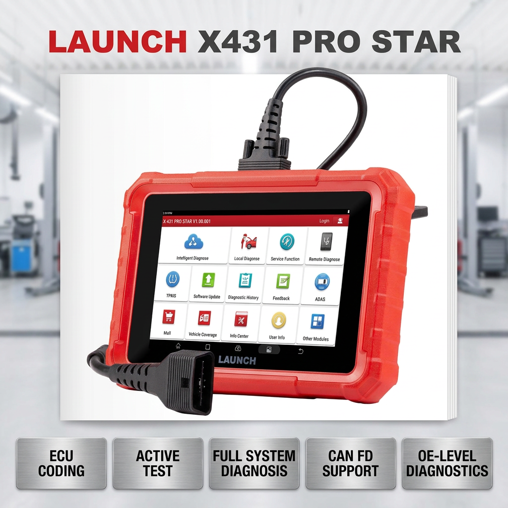 LAUNCH X431 PRO STAR Automotive Diagnostic Tablet OBD2 Scanner with Full System Active Test