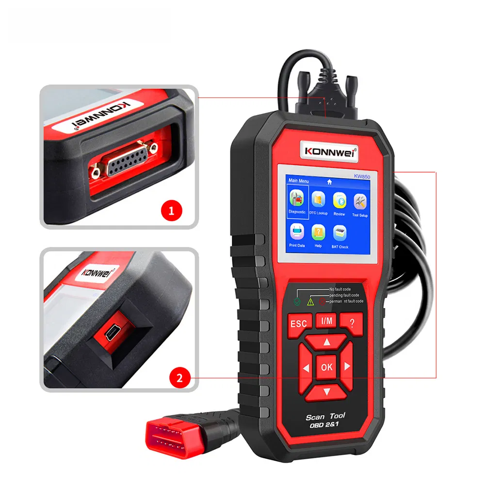 Konnwei Kw850 OBD2 Code Reader Scanner Diagnostic Tool Diagnostic Port Connection