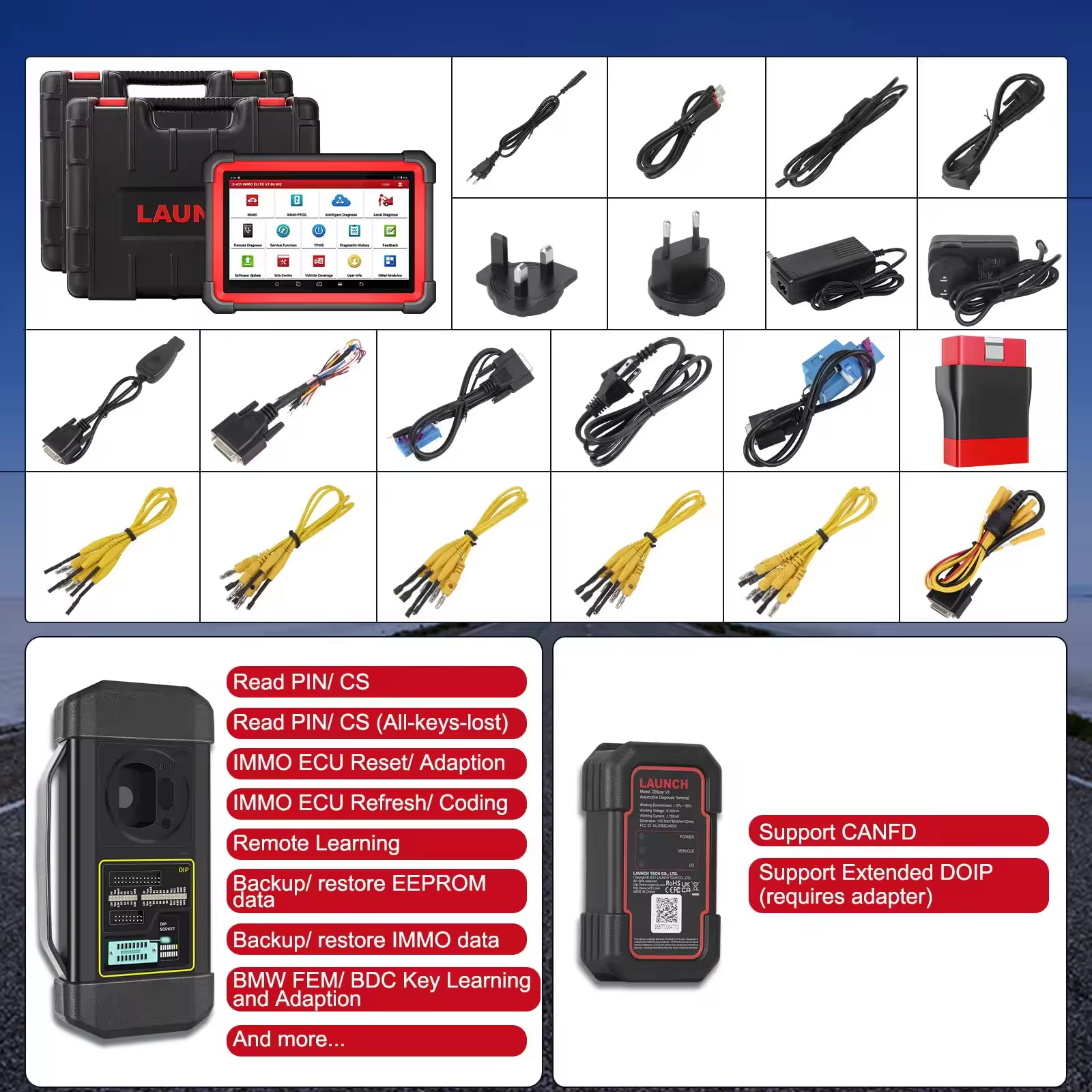 2025 LAUNCH X431 IMMO ELITE Car Diagnostic Scanner Smart KEY Programming Tool with 2 Years Update