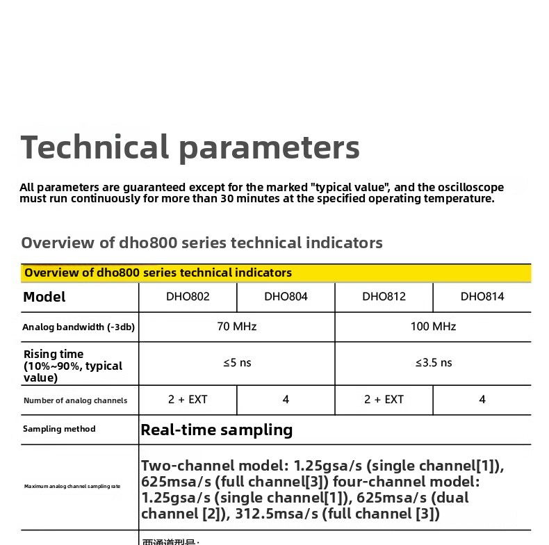 RIGOL DHO804/DHO814 HD Touch Screen Portable Digital Oscilloscope 100M Analog Bandwidth