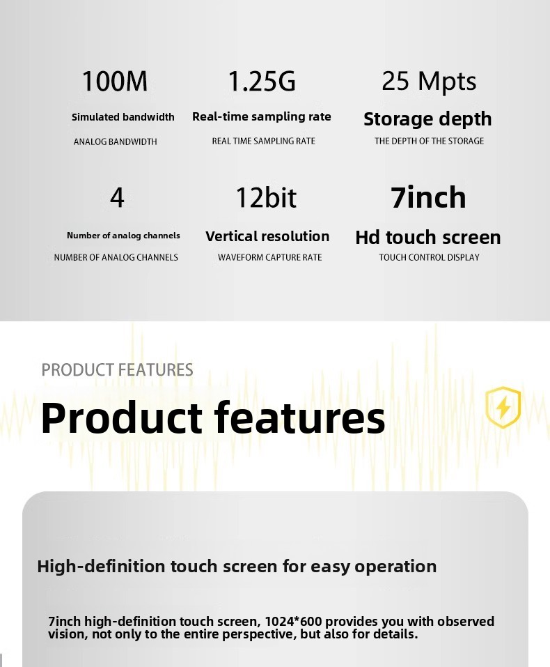 RIGOL DHO804/DHO814 HD Touch Screen Portable Digital Oscilloscope 100M Analog Bandwidth