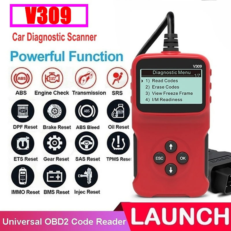 V309 OBD2 Code Reader Car Engine Analyzer Tool 12V ELM327 Fault Detector and Diagnostic Tools
