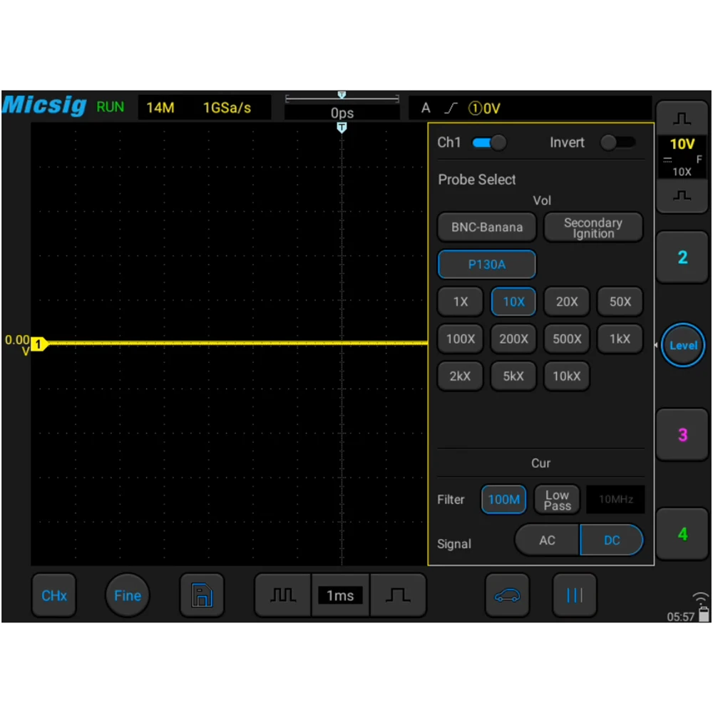 Micsig SATO1004 Portable Automotive Oscilloscope 4 Channels 100MHz Bandwidth 1GSa/s Sampling Rate 8" Touch Screen 8-Bit 1 Year