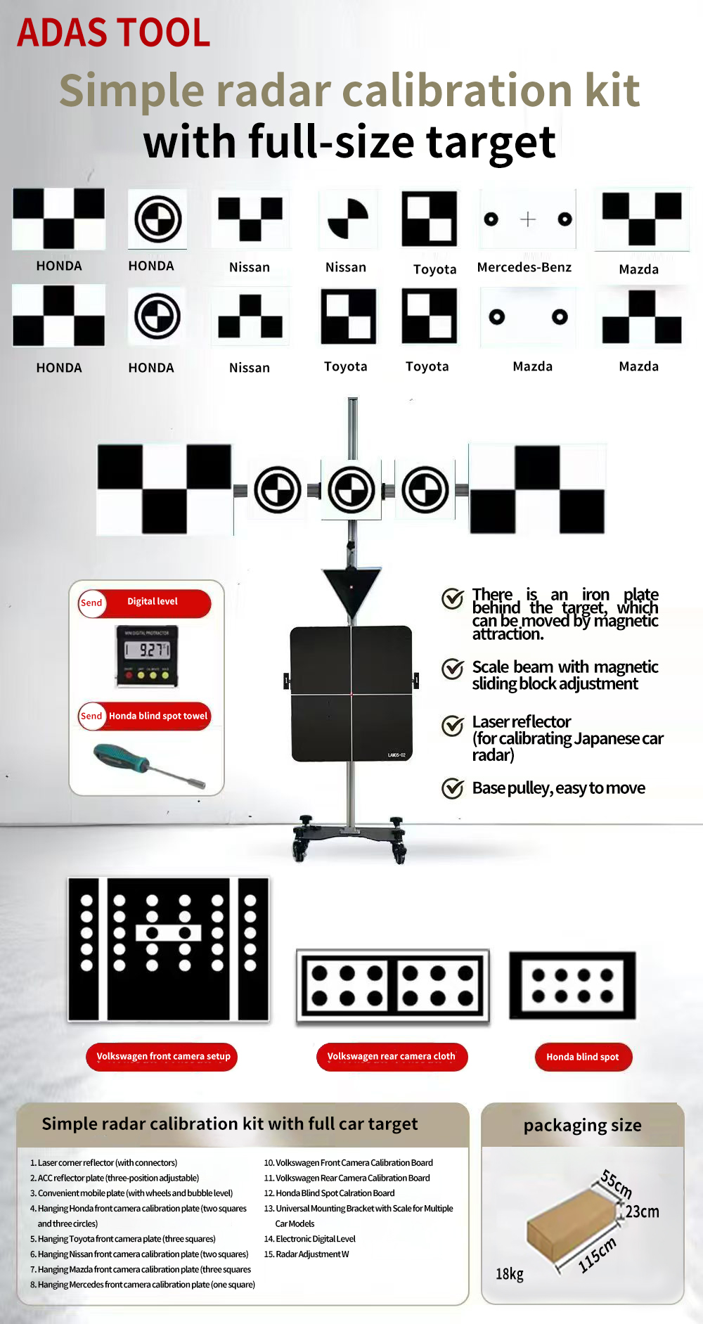ADAS Portable Diagnostic Tools For Vehicle Equipment New Mobile Calibration System For Garages