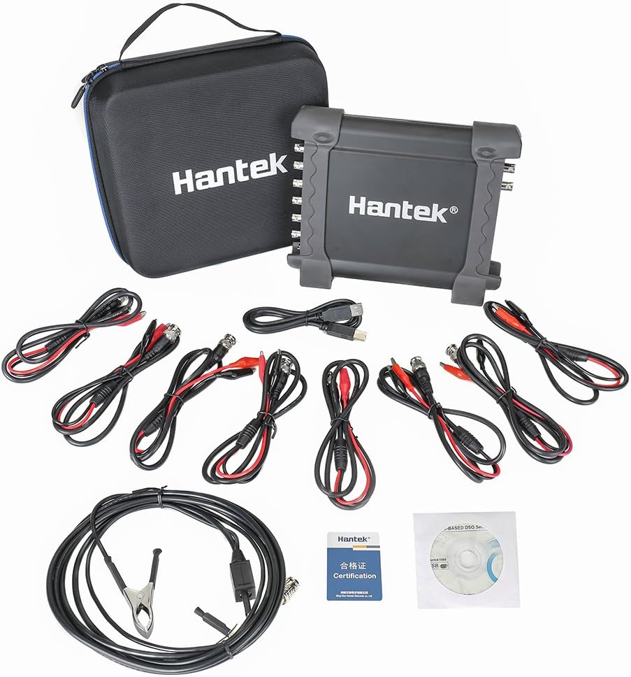 Hantek 1008C+ 8CH Automotive Diagnostic PC Oscilloscope 2.4MSa/s USB 2.0 Bandwidth 100K Program Generator