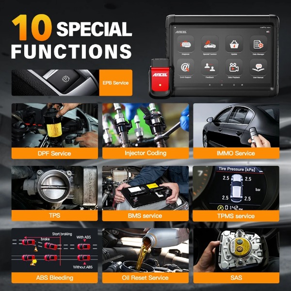 2025 Ancel X6 OBD2 Automotive Scanner Full System Car Diagnostic Tools Code Reader ABS TPMS EPB DPF IMMO SAS Oil Reset