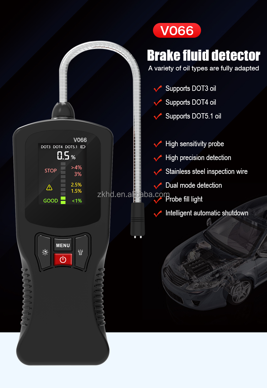 2023 New Arrivals Factory Price V066 Brake Fuild Detector DOT3 DOT4 DOT5.1 Auto Diagnostic Testing Tool Brake Fluid Tester