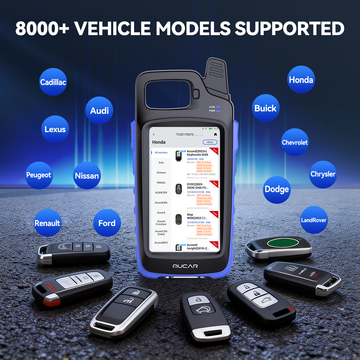 MUCAR KEY581 Key Programmer Tool for Automotive Locksmith with 5 Inch Screen CAN FD DOIP Support All Cars