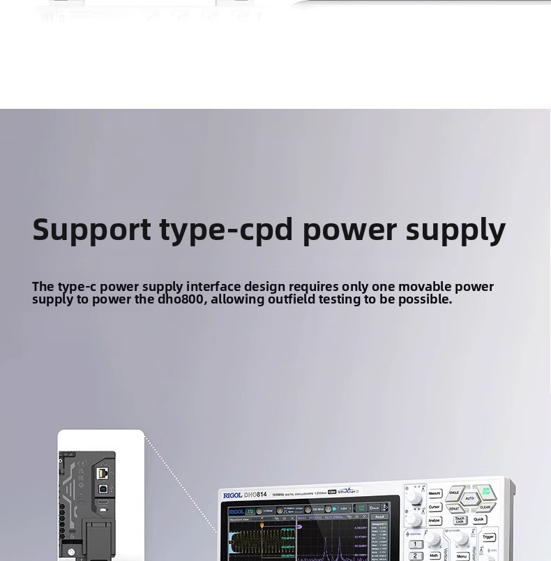 RIGOL DHO804/DHO814 HD Touch Screen Portable Digital Oscilloscope 100M Analog Bandwidth