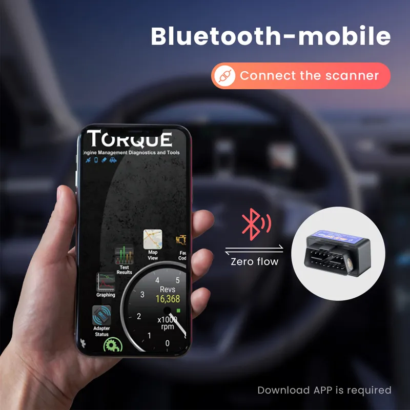 Mini New Elm327 Bluetooth V2.1 OBD2 Car Diagnostic Scanner