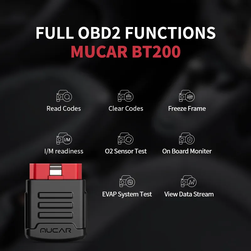Old Boot Mucar Bt200 Bluetooth Automotive OBD2 Scanner for Auto Oil Sas Scan Car Diagnostic Tools Obdii/Eobd Car Diagnosis Tester