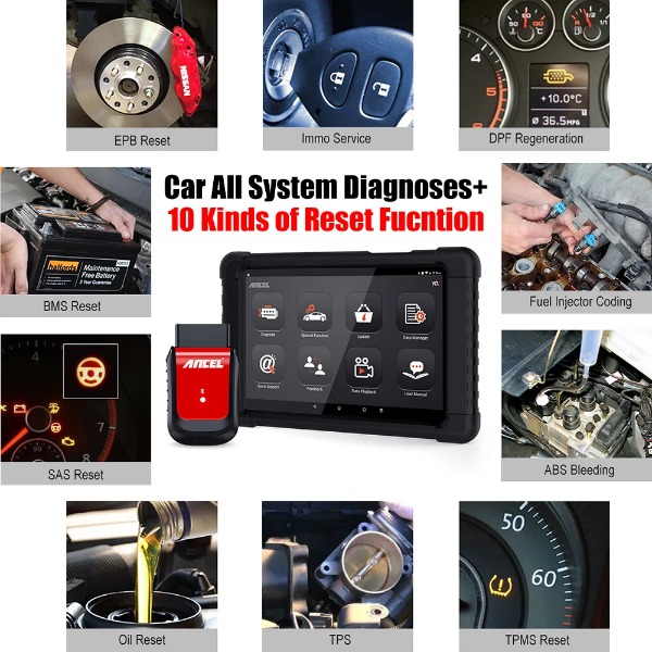 2025 Ancel X6 OBD2 Automotive Scanner Full System Car Diagnostic Tools Code Reader ABS TPMS EPB DPF IMMO SAS Oil Reset