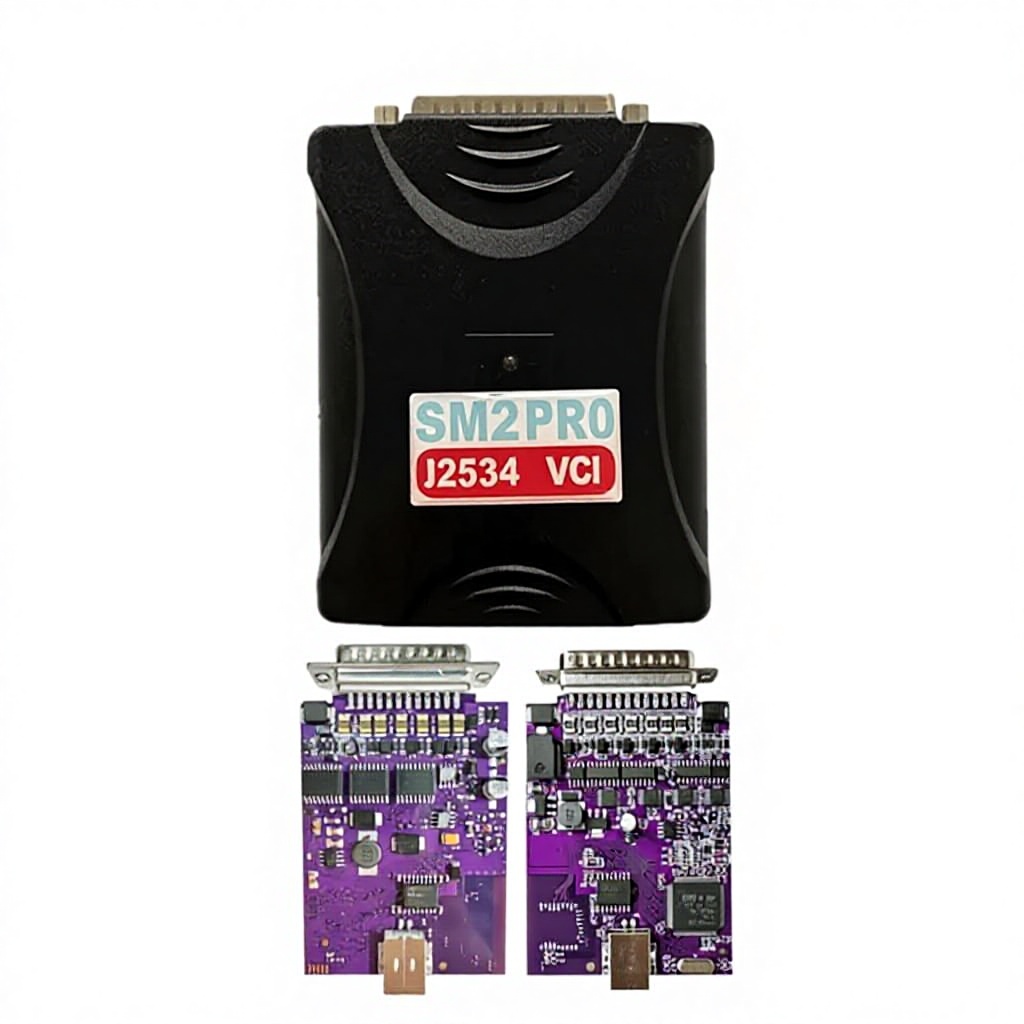 Cross-Border SM2 PRO J2534 VCI PCM ECU Programmer V22122 with USB Interface for OLIVER Cars Black Color