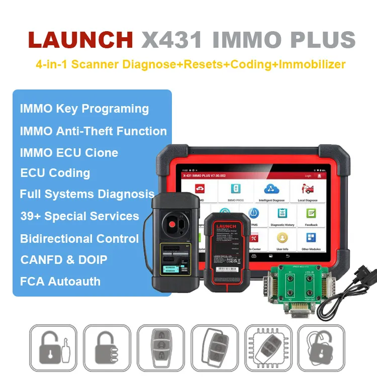 Launch X431 IMMO Plus 2 Year Free Update Diagnostic Car Auto OBD2 Scanner