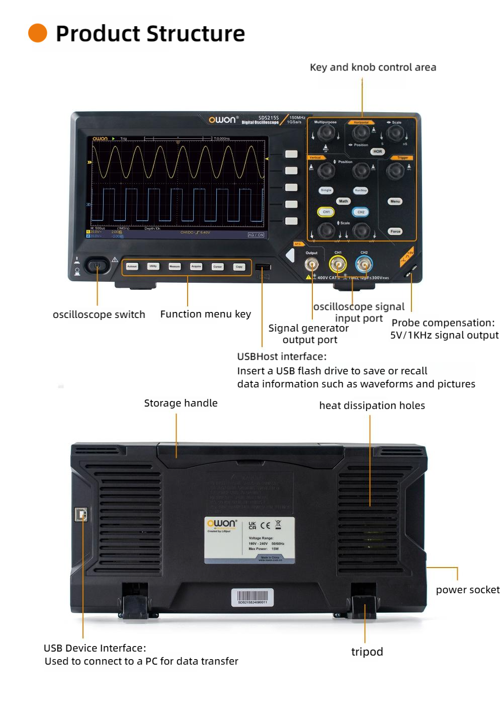 OWON Oscilloscope Controls