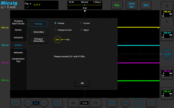 Micsig Automotive Oscilloscope ATO Series 100MHz-300MHz 2/4 Channels Sampling Rate 2GSa/s