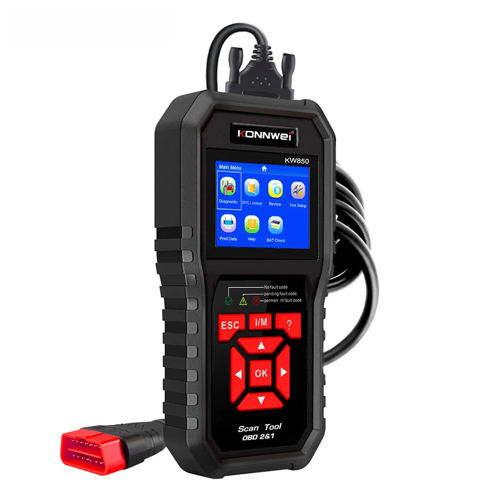 Konnwei Kw850 OBD2 Scanner Code Reader OBD II Automotive Scanner Car Diagnostic Scan Tool Check Engine Tool (Support 8 Languages) - Black