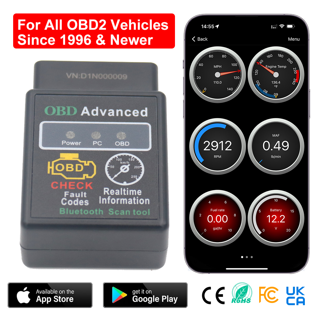 V02H4 Wireless Connection Mini Bluetooth ELM327 V2.1 V1.5 Auto OBD Scanner Code Reader Tool Car Diagnostic Tool Super ELM 327