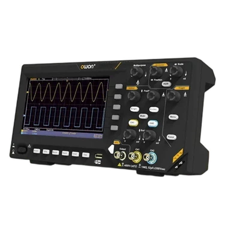 OWON SDS220 200MHz 2-Channel Oscilloscope 25MHz Generator 1 GSa/s 20Mpts Memory 8-Bit Resolution 1-Year Warranty for Automotive