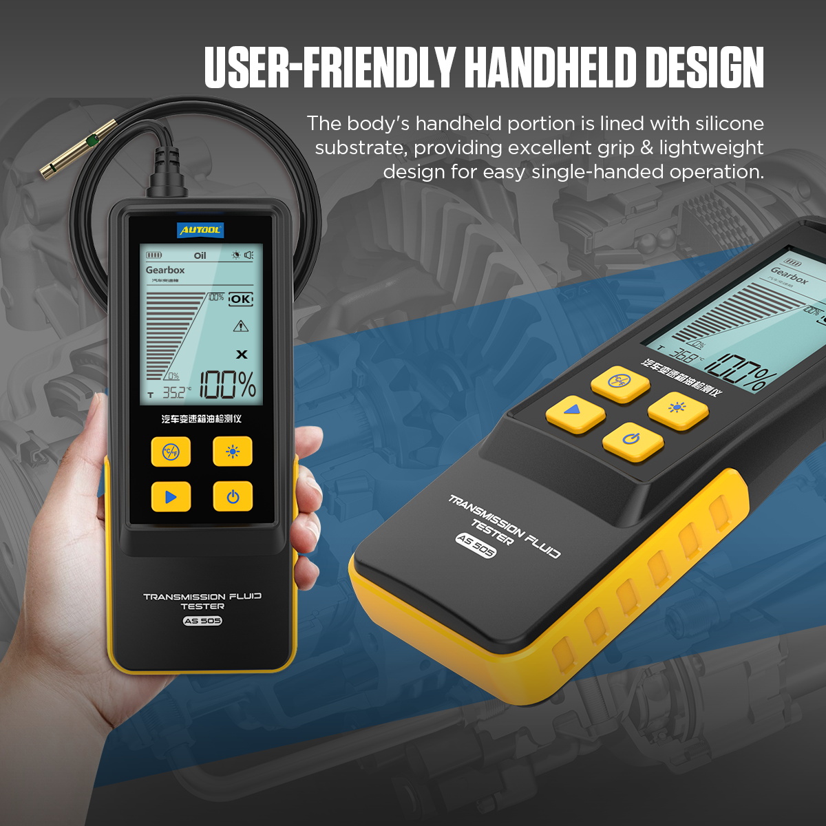 AS505 AUTOOL Automotive Transmission Fluid Measurement Tester Temperature Transmittance ATF Tester Equipment