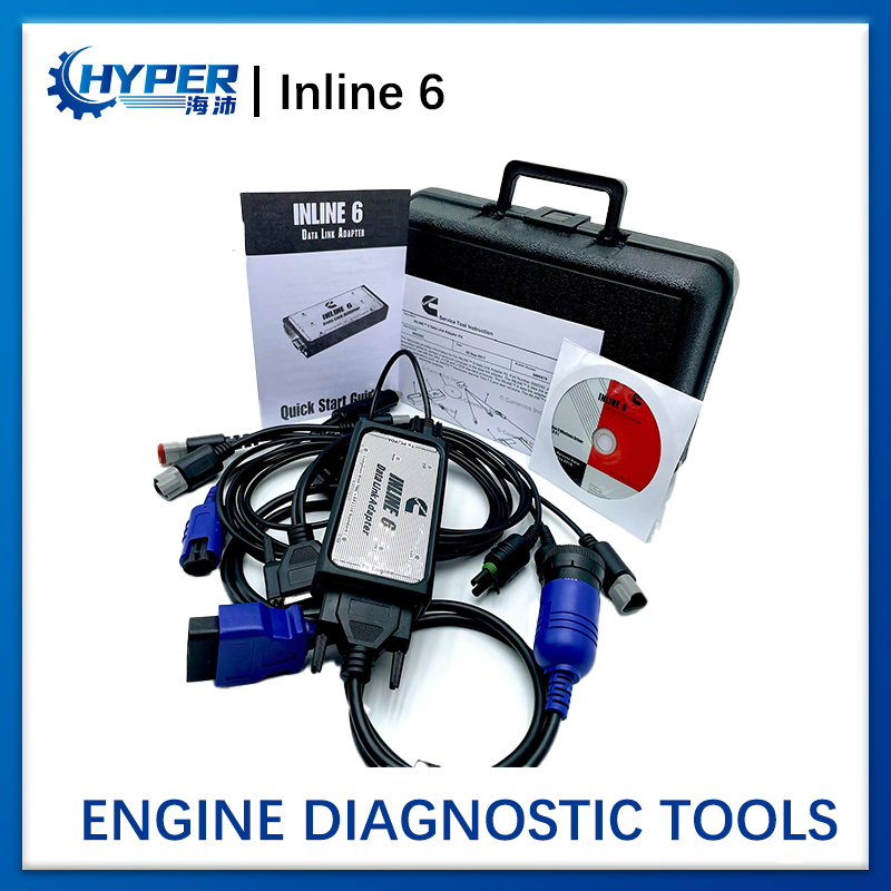 Professional for COM-Mins Inline 6 V7.62 Data Link Adapter Heavy Duty Diagnostic Tool Full 8 Cable Truck Scanner Inline6