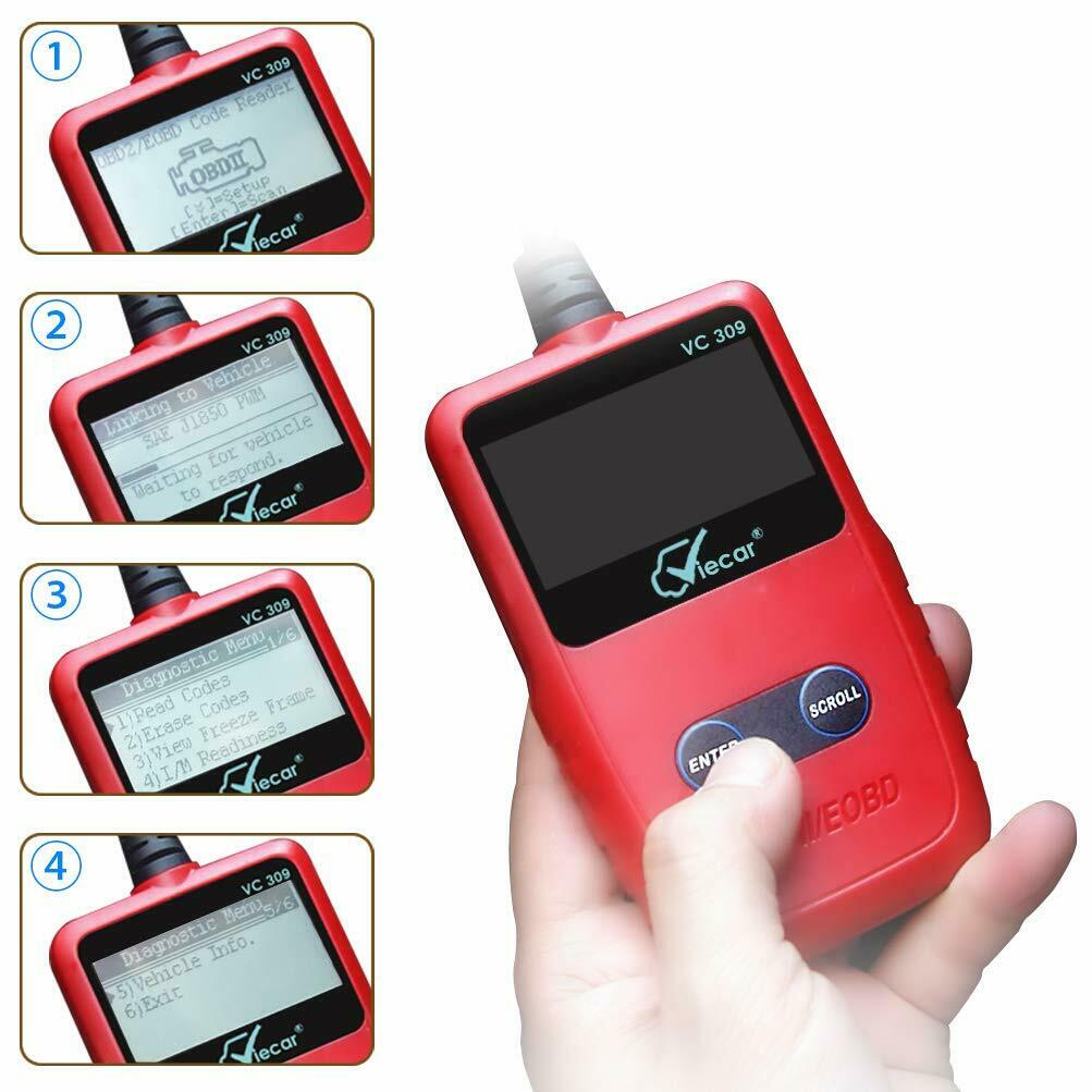 Easy Use OBD II Car Code Reader V1.5 Display Key Programmer VC309 OBD2 Scanner Diagnostic Tools
