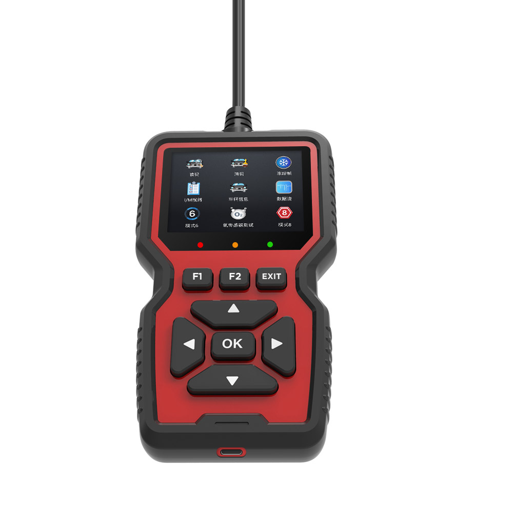 OBD2 Electric Car Scanner English Engine Fault Diagnosis Tool with 12-Month Warranty Diagnostic Code Reader 24V LCD Display