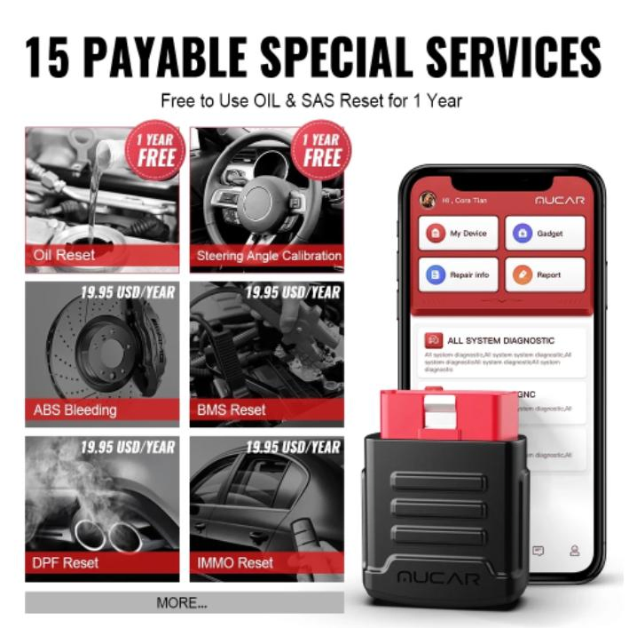 Old Boot Mucar Bt200 Bluetooth Automotive OBD2 Scanner for Auto Oil Sas Scan Car Diagnostic Tools Obdii/Eobd Car Diagnosis Tester
