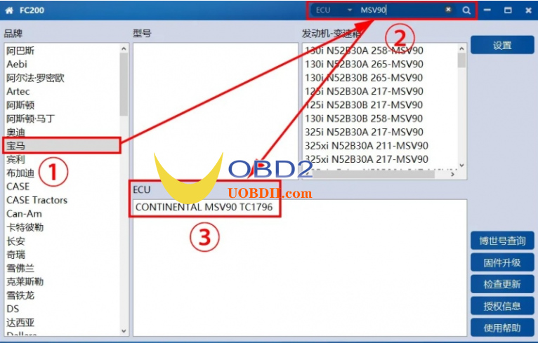 ECU Search Display