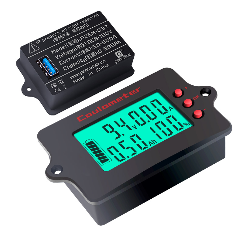 PZEM-037 Battery Cell Health Analyzer 50A-500A Coulomb Meter SOC 8-120V 24V Battery Monitor LiFePO4/Li-ion Battery Pack
