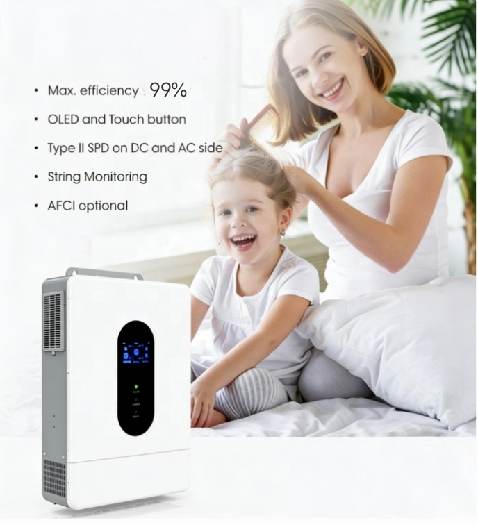 TYL 6500W Hybrid Solar Inverter Single Phase Pure Sine Wave with Generator Input WiFi Monitoring 99% Efficiency 50/60Hz