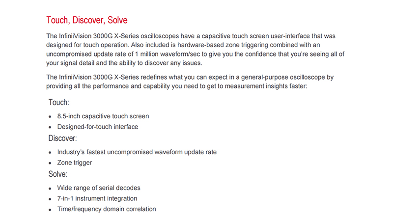 Keysight InfiniiVision 3000 X Series Oscilloscopes with 1 Year Warranty and OEM Support for Laboratory and Automotive Testing