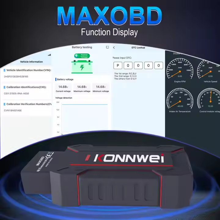 New Best Selling OBD2 Scanner Konnwei MaxOBD Professional Universal Automotive Diagnostic Tool