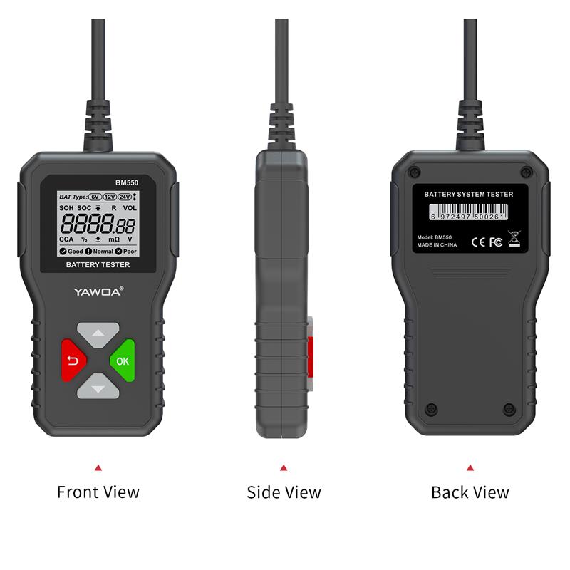 BM550 12V 100-2000A Digital Battery Tester with Car Diagnosis for Universal Fitment-Automotive Battery Analyzer