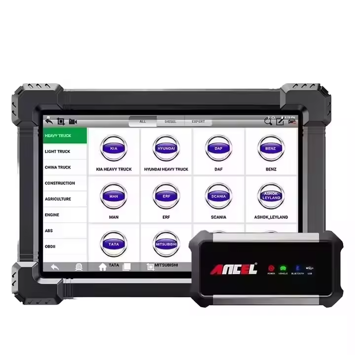 2024 ANCEL X7 HD Heavy Duty Truck Scanner 24V Full System EPB ABS Oil Reset SAS D-P-F Regen TPMS ECU Coding OBD2 Diagnostic Tool