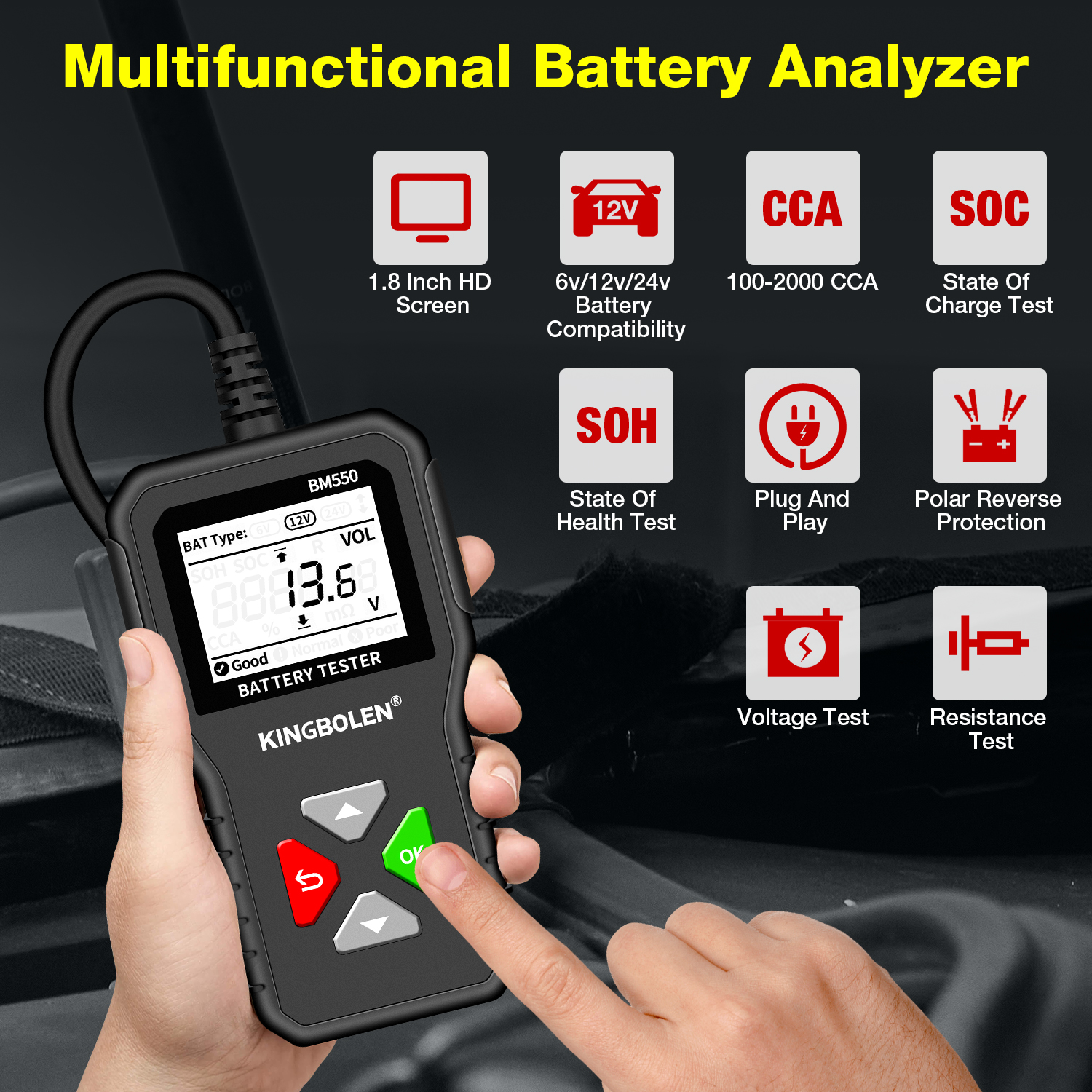 BM550 battery diagnostic tool car battery analysis tester universal detection equipment
