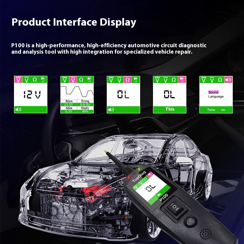 Topdiag P100 Automotive Circuit Diagnostic Tool Voltage and Short Circuit Testing and Repair Tool Vehicle Diagnostic Equipment
