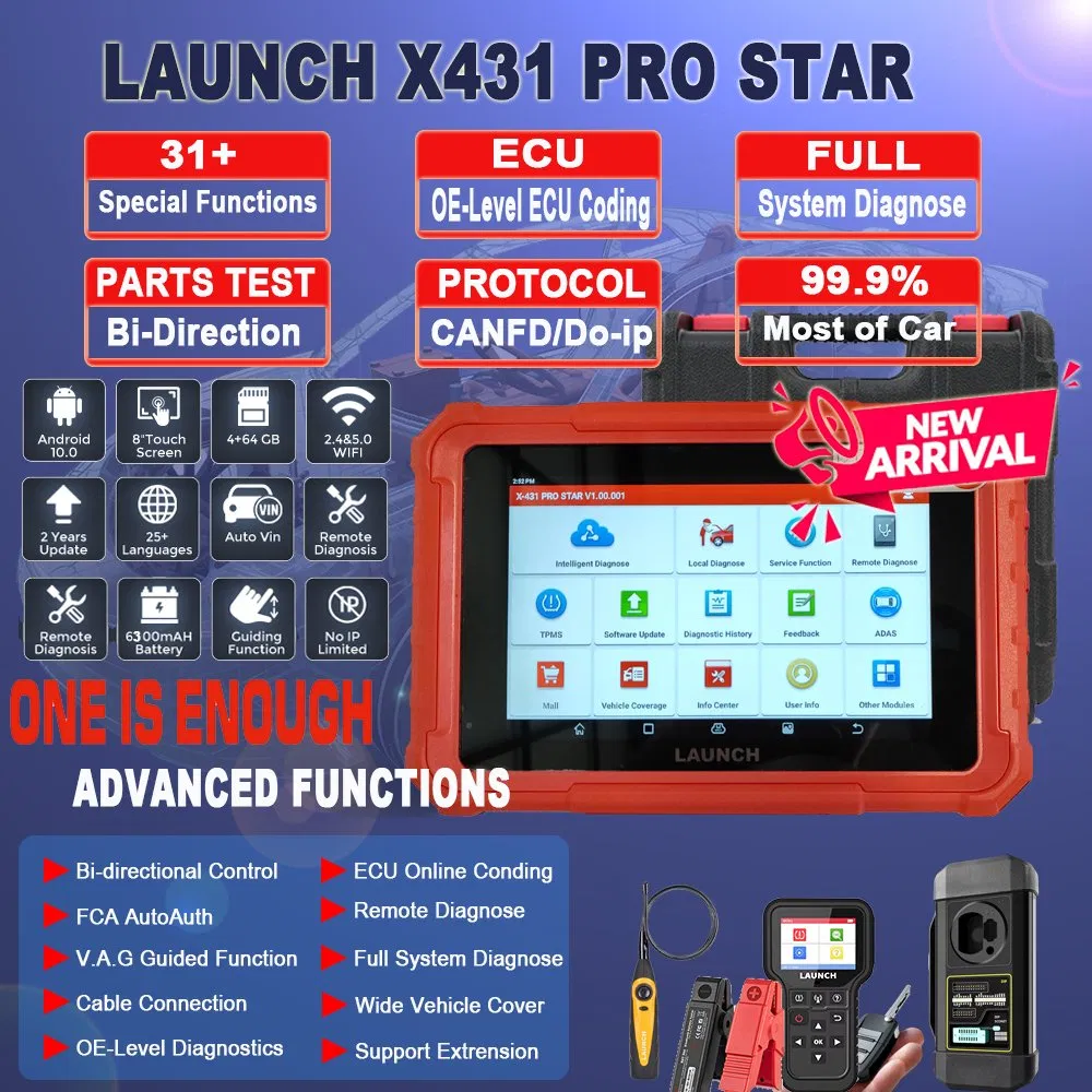 Professional Launch X431 PRO Star OE Level ECU Key Program Coding VAG Guided Bidirectional Car Remote Diagnostic Tool OBD2 Scanner