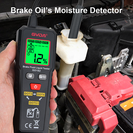 GVDA Auto Brake Diagnostic Testing Tool Brake Fluid Tester Detector Pen with 5 LED Lights, Compatible with DOT3 DOT4 DOT5.1
