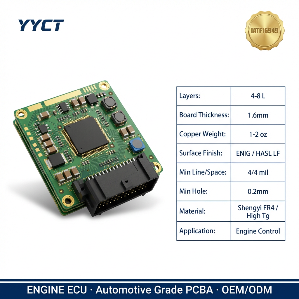 Automotive Grade Engine ECU PCBA, Full Turnkey SMT Assembly &amp; PCB Manufacturing, 100% Function Tested, ISO9001 Certified