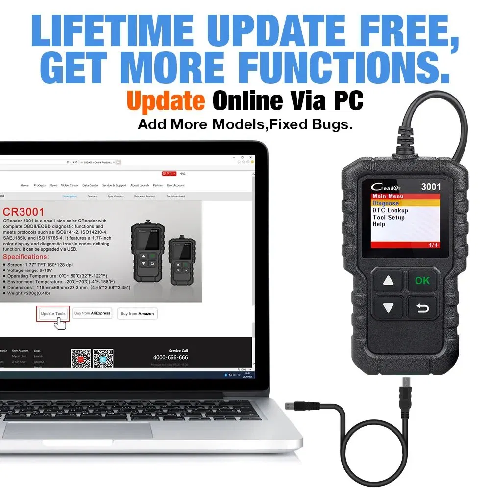 Launch X431 Cr3001 Code Reader OBD2 Diagnostic Scanner Auto Reader Scanner