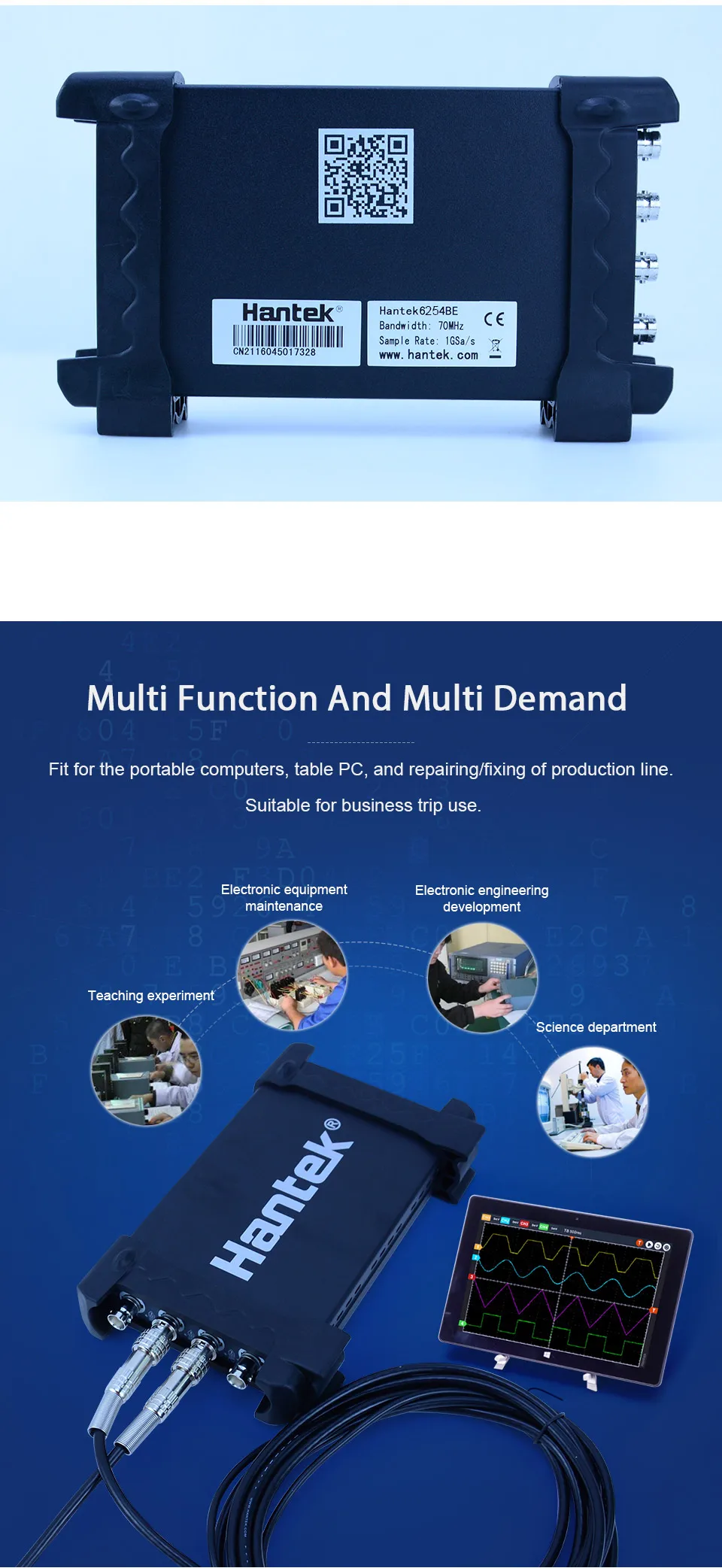Hantek 6254BE Automotive Digital Diagnostic Oscilloscope Details