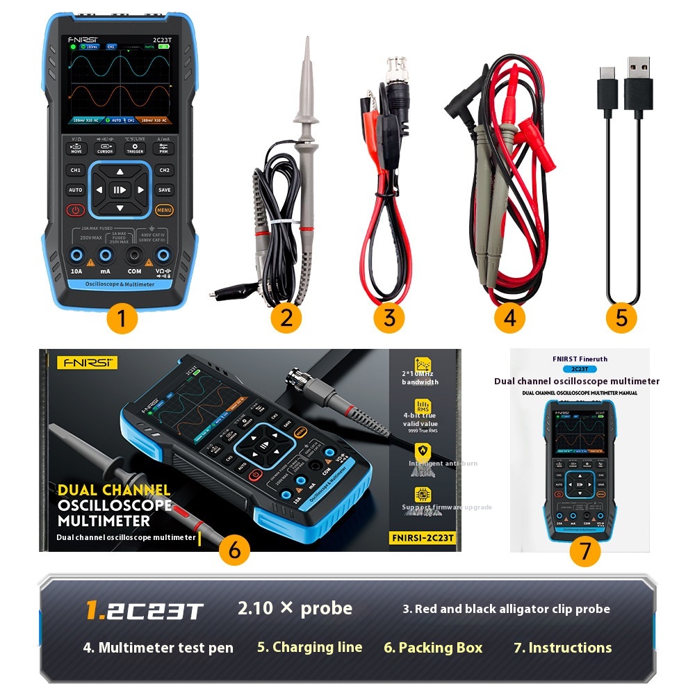 Three-in-One Auto Repair Digital Oscilloscope Multimeter Signal Generator Universal Vehicle Diagnostic Tool