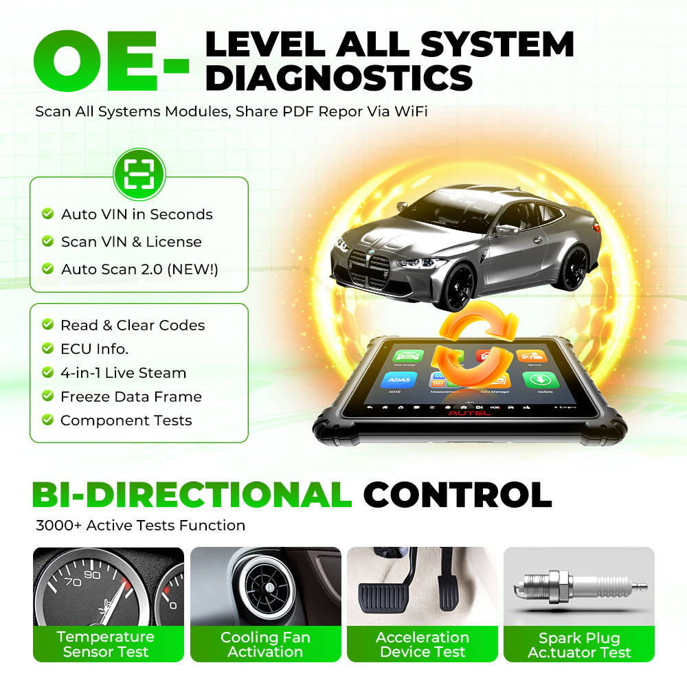 New Autel MaxiSYS Ultra EV Diagnostic Tools High-Voltage Battery Pack Analysis EVDiag Kit Bi-Directional ECU Coding Programming