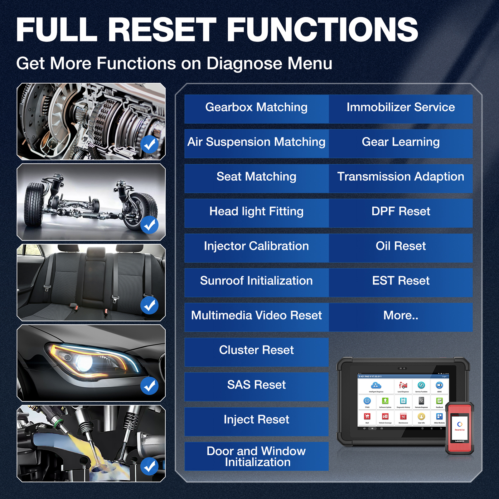 EU warehouse automotive diagnostic tool LAUNCH 2026 X431 Pad5 ELITE 2 years OBD2 update ECU programming scan tool