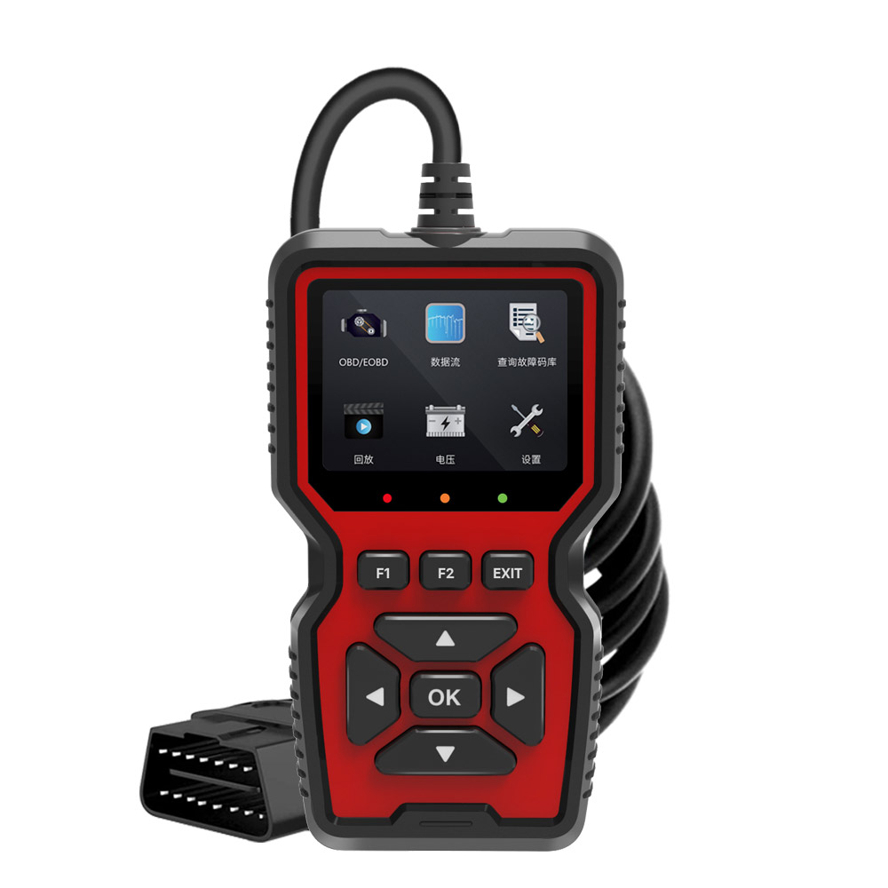 OBD2 Electric Car Scanner English Engine Fault Diagnosis Tool with 12-Month Warranty Diagnostic Code Reader 24V LCD Display