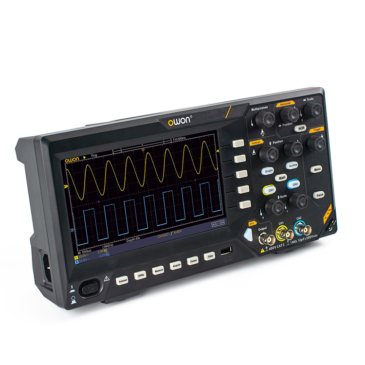 OWON SDS220 200MHz 2-Channel Oscilloscope 25MHz Generator 1 GSa/s 20Mpts Memory 8-Bit Resolution 1-Year Warranty for Automotive